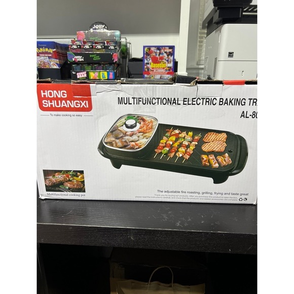 The Unbranded Brand Other - HONG SHUANGXI AL-807 1500W Electric Griddle Non-Stick Temp Control Grill